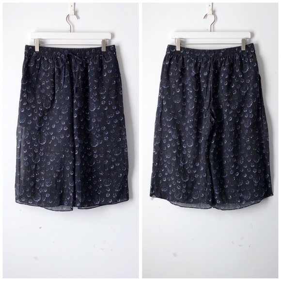 tibi  shidori dot relaxed silk cotton culottes - Picture 3 of 8